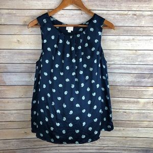 Anthropologie | Snail Print Split Back Top Size 6